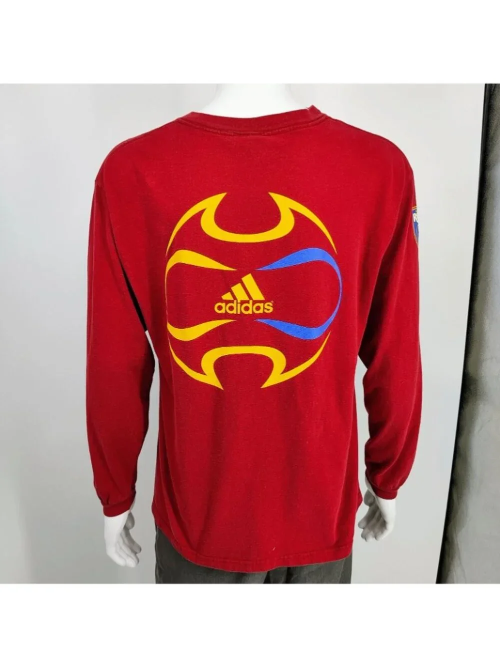 Adidas Real Salt Lake Logo Major League Soccer Red Long Sleeve Graphic Shirt (M)